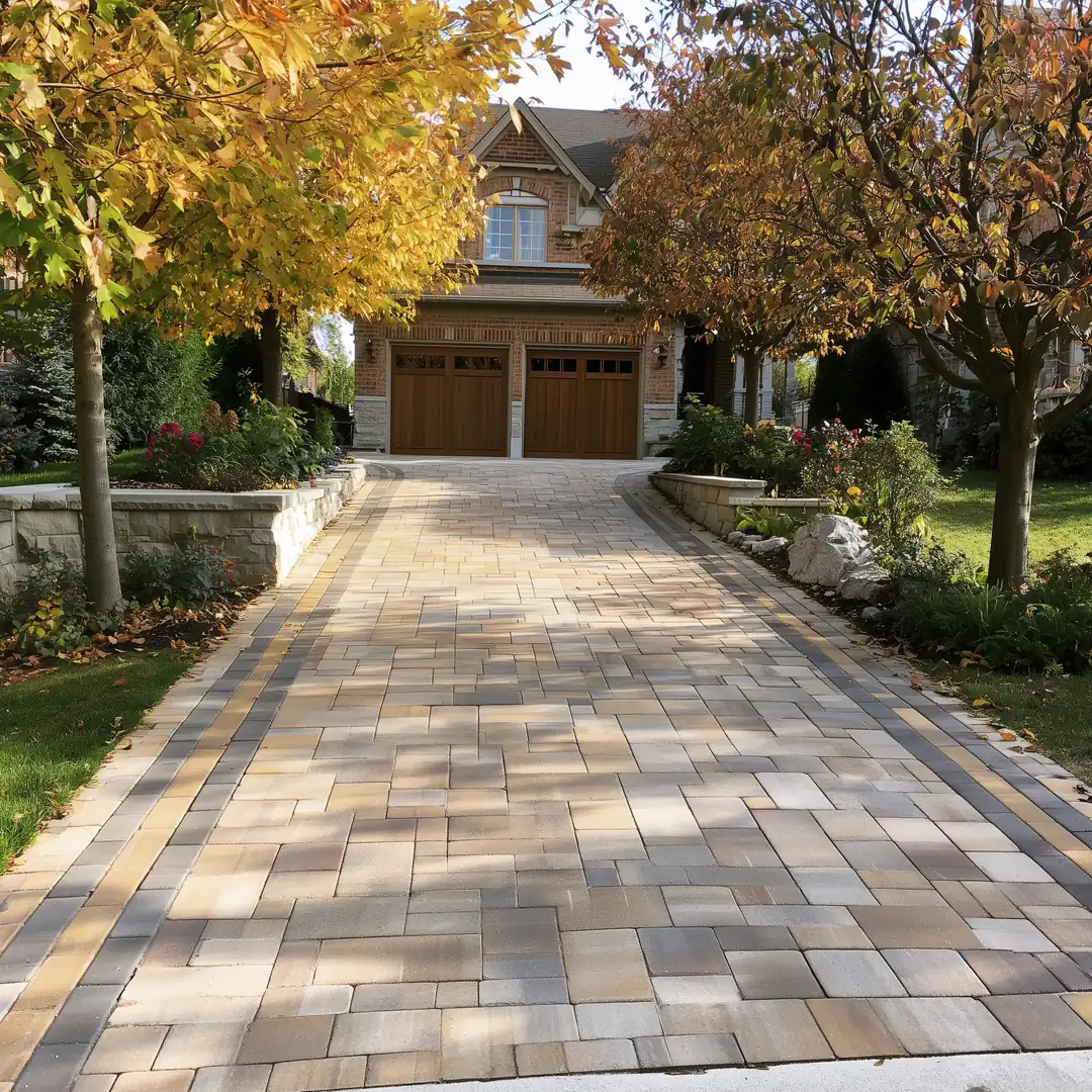 Same Richmond Hill driveway fully complete and cleaned, interlock surface swept, all equipment removed
