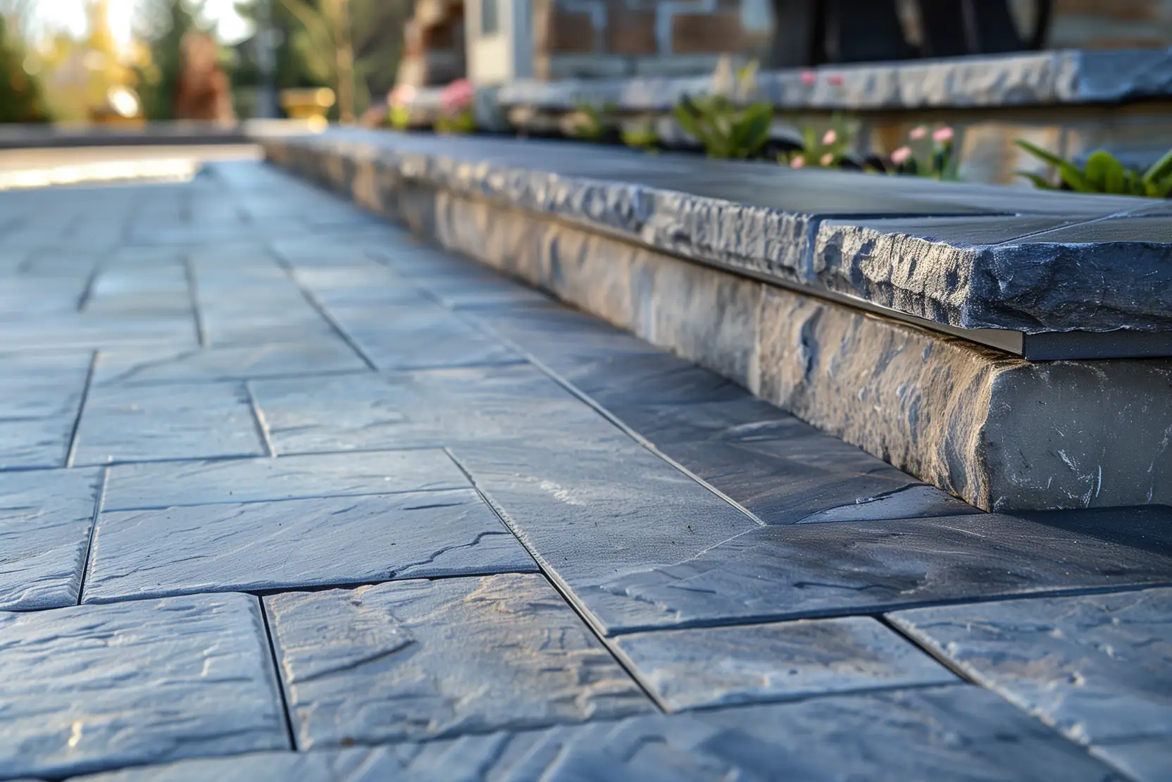 Interlock stone patio installed in a Toronto backyard